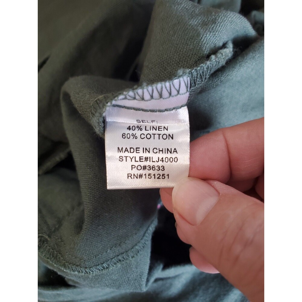 Baltic Born Cotton/Linen Green Short Sleeve Button-Up Jumpsuit Size XL Pockets - Picture 7 of 8